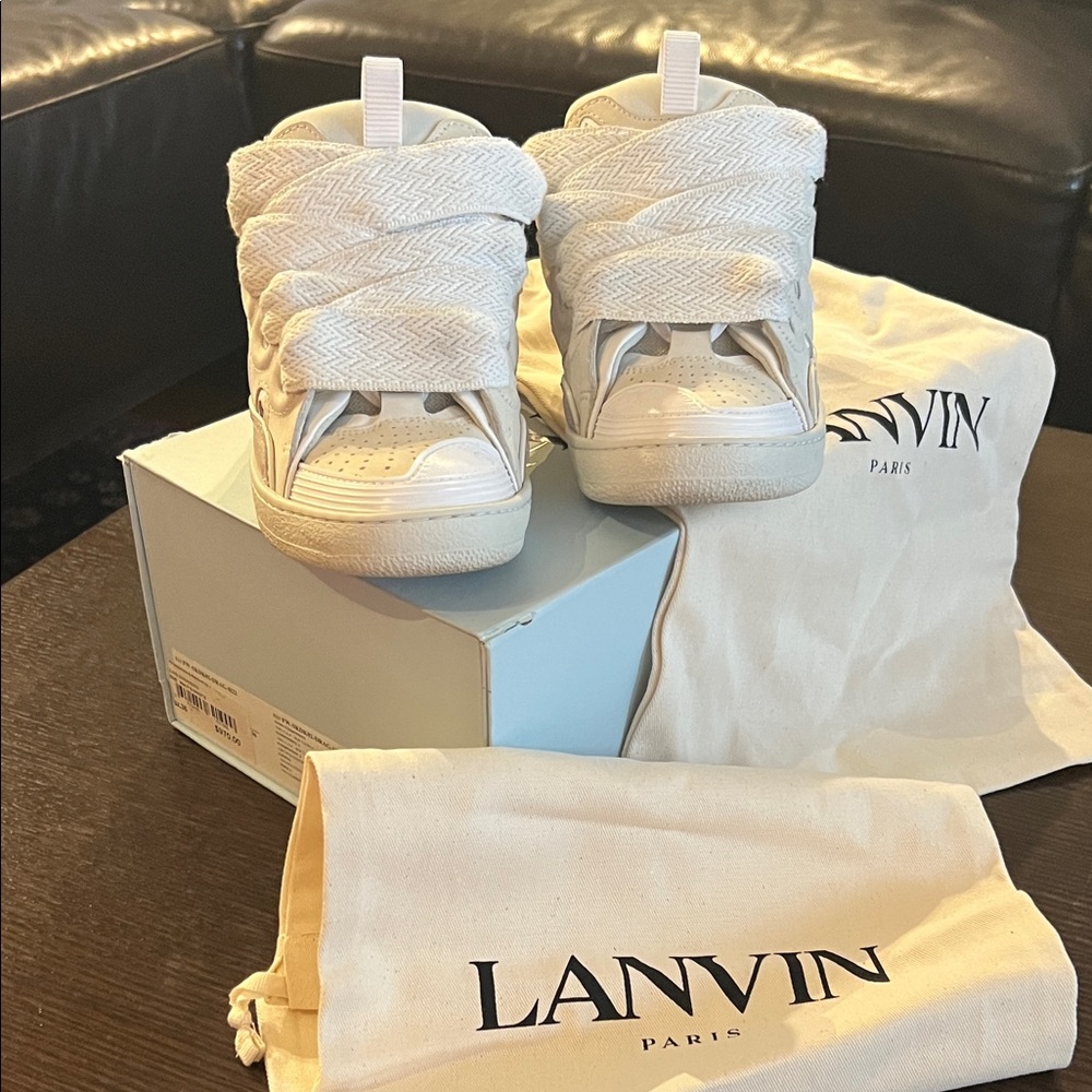 Lanvin Cream High-Top Sneakers